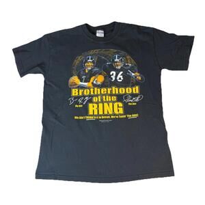 Vtg Pittsburgh Steelers BROTHERHOOD OF THE RING T Shirt  Big Ben The Bus Medium